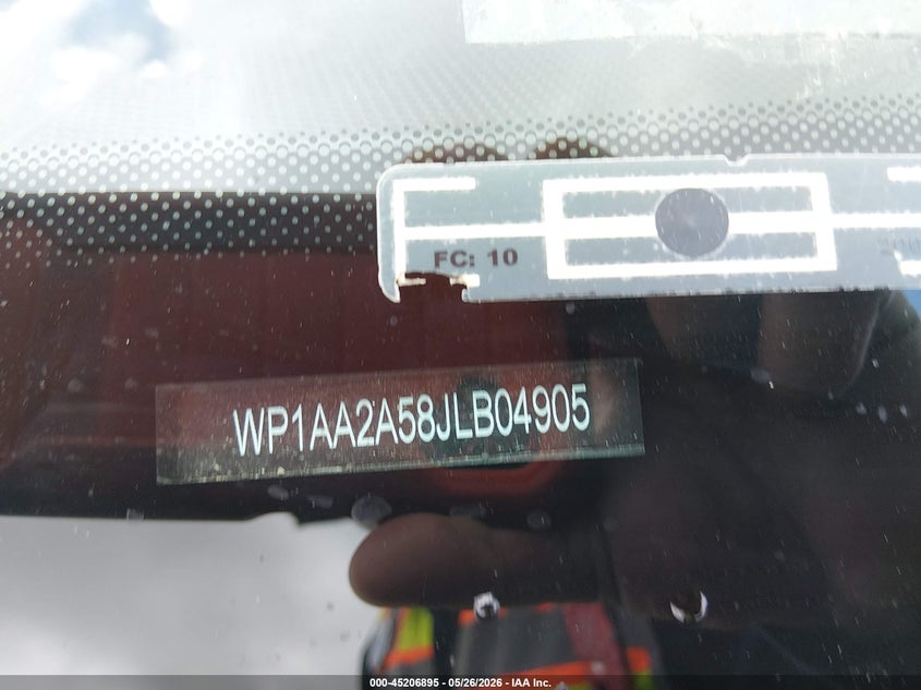 2018 Porsche Macan VIN WP1AA2A58JLB04905 IAAI salvage auction — LEFT SIDE, Rebuildable (Florida), sold $4,800 on 2026-08-11 (photo 9)