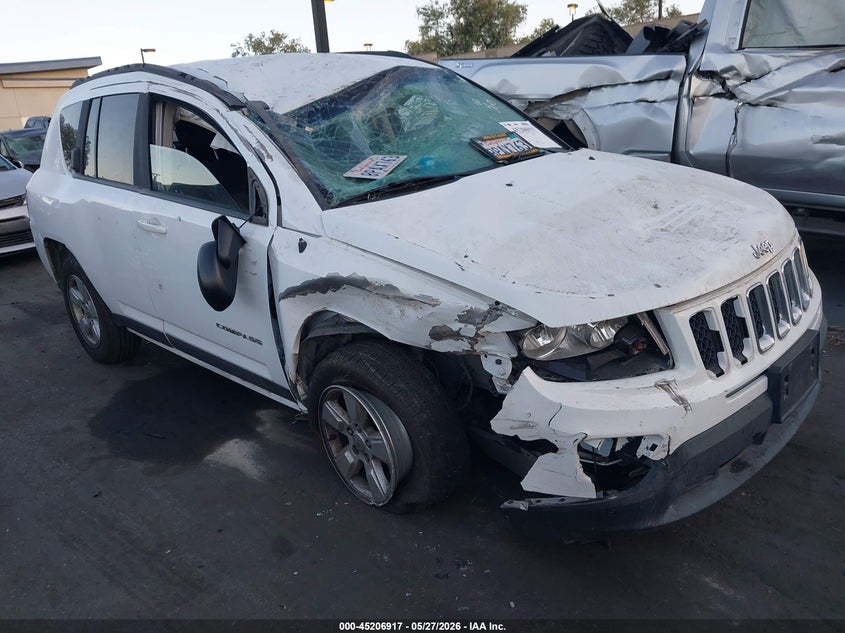 2015 Jeep Compass VIN 1C4NJCBA2FD438546 IAAI salvage auction — ROLLOVER, Non-Repairable Certificate (California), sold $825 on 2026-07-24 (photo 1)