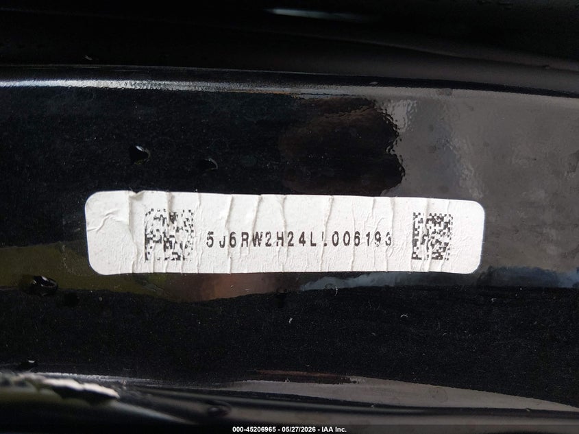 2020 Honda Cr-v VIN 5J6RW2H24LL006193 IAAI salvage auction — SIDE, Salvage (Missouri), sold $4,350 on 2026-07-19 (photo 9)