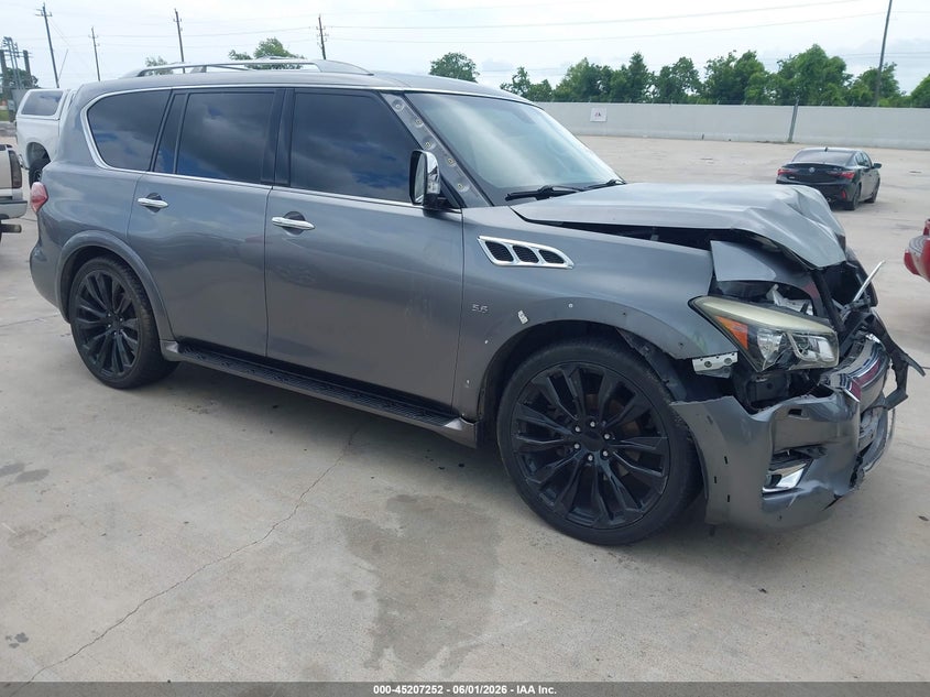 2015 Infiniti Qx80 VIN JN8AZ2ND9F9770224 IAAI salvage auction — FRONT END, Salvage Title, sold $1,300 on 2026-07-31 (photo 1)