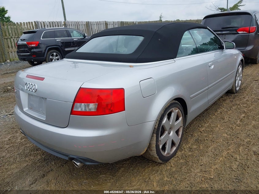 2005 Audi S4 VIN WUARL48H35K901491 IAAI salvage auction — LEFT SIDE, Clear (Virginia), sold $4,400 on 2026-07-13 (photo 4)