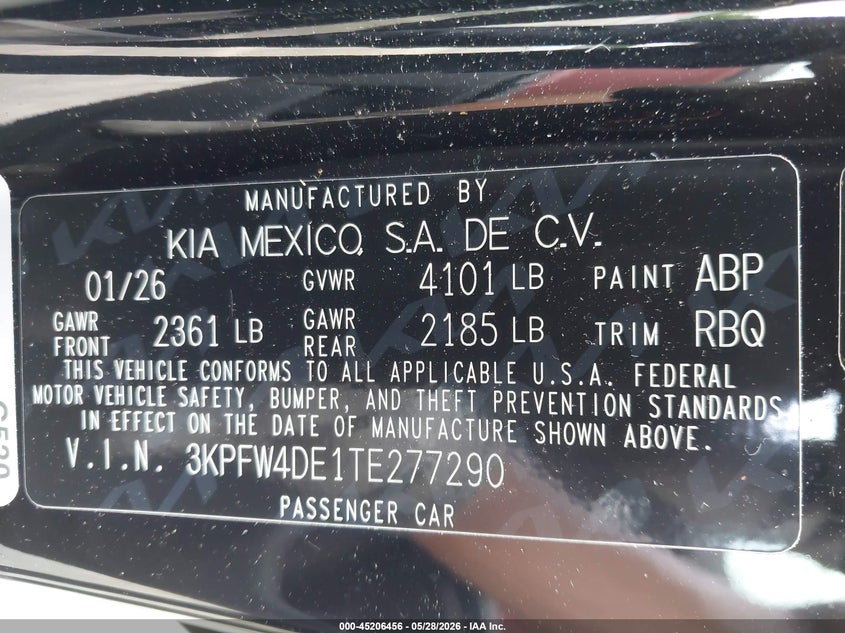 2026 Kia K4 VIN 3KPFW4DE1TE277290 IAAI salvage auction — REAR END, Salvage Title, sold $9,100 on 2026-07-31 (photo 9)
