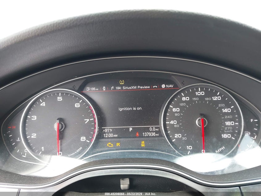 2012 Audi A7 VIN WAU2GAFC4CN105219 IAAI salvage auction — FRONT END, Clear (Florida), sold $25 on 2026-07-23 (photo 7)