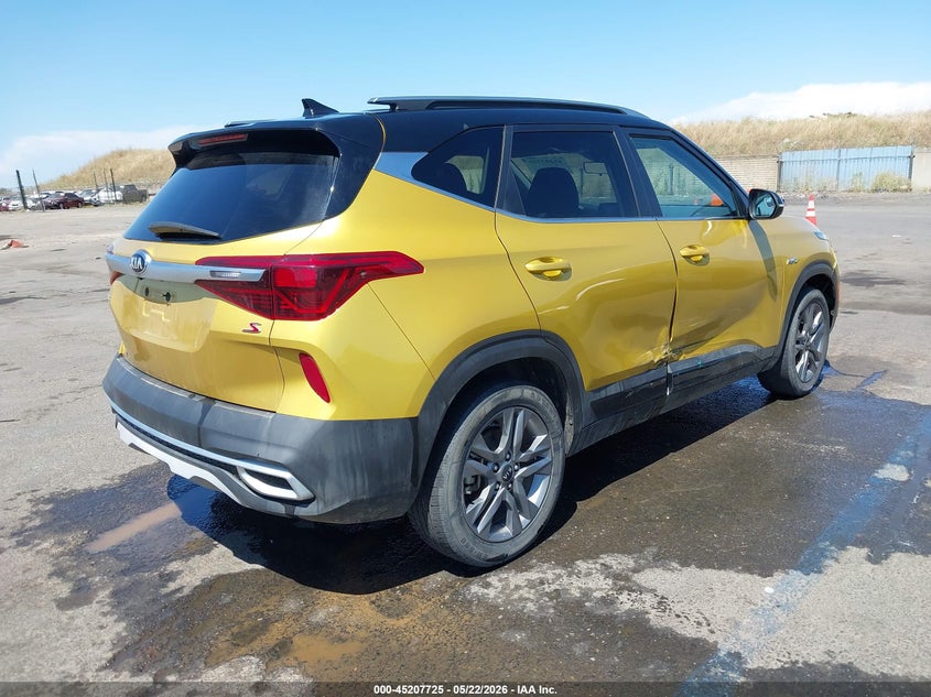 2021 Kia Seltos VIN KNDEUCAA9M7222956 IAAI salvage auction — RIGHT SIDE, Salvage (California), sold $4,000 on 2026-07-22 (photo 4)
