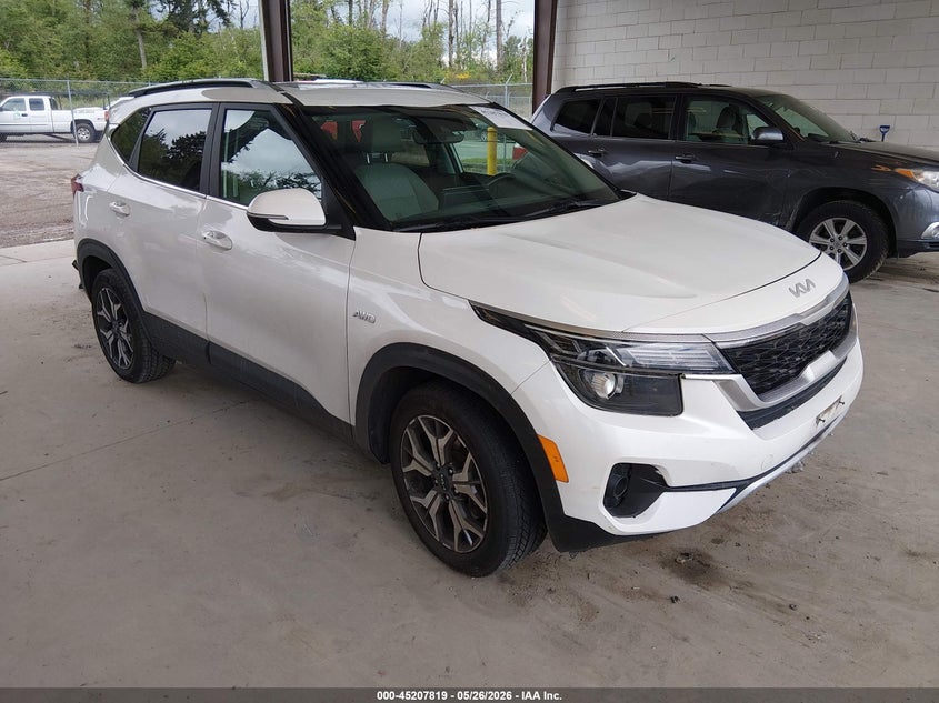 2022 Kia Seltos VIN KNDERCAA9N7257287 IAAI salvage auction — LEFT FRONT, Bill Of Sale (Washington), sold $6,525 on 2026-07-08 (photo 1)