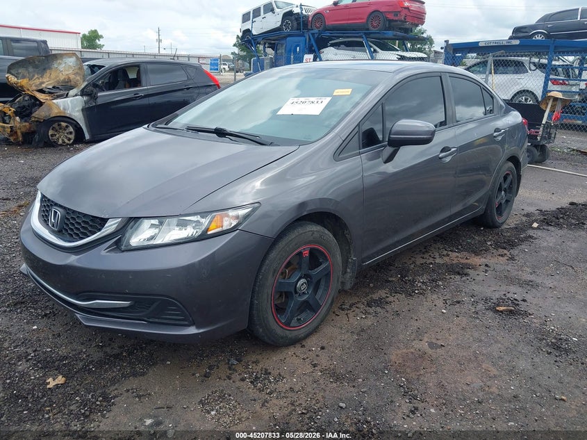 2015 Honda Civic VIN 19XFB2F57FE020880 IAAI salvage auction — RIGHT REAR, Salvage Title, sold $1,750 on 2026-07-28 (photo 2)