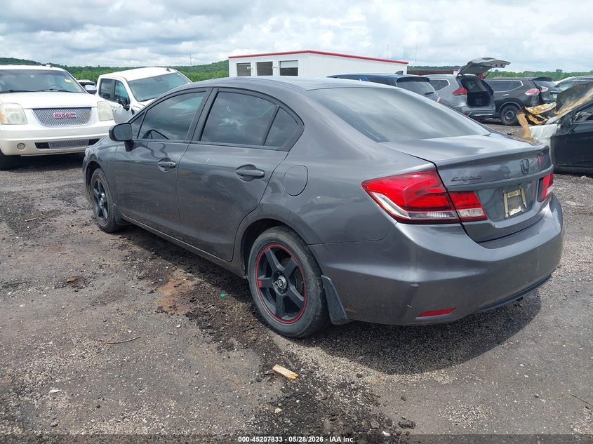 2015 Honda Civic VIN 19XFB2F57FE020880 IAAI salvage auction — RIGHT REAR, Salvage Title, sold $1,750 on 2026-07-28 (photo 3)