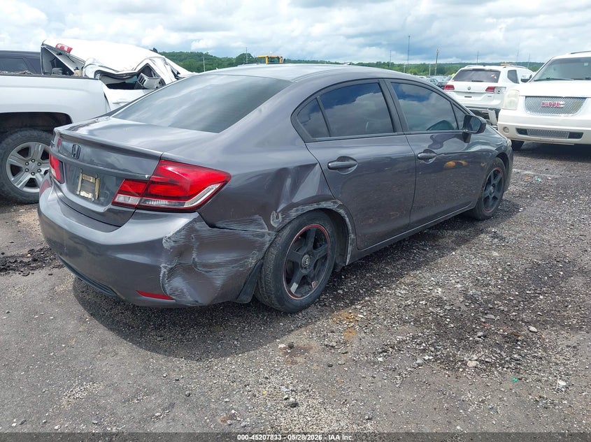 2015 Honda Civic VIN 19XFB2F57FE020880 IAAI salvage auction — RIGHT REAR, Salvage Title, sold $1,750 on 2026-07-28 (photo 4)