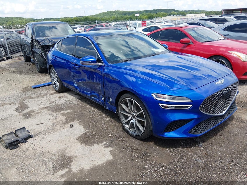 2022 Genesis G70 VIN KMTG34TA5NU102106 IAAI salvage auction — RIGHT SIDE, Salvage (Oklahoma), sold $7,800 on 2026-07-28 (photo 1)