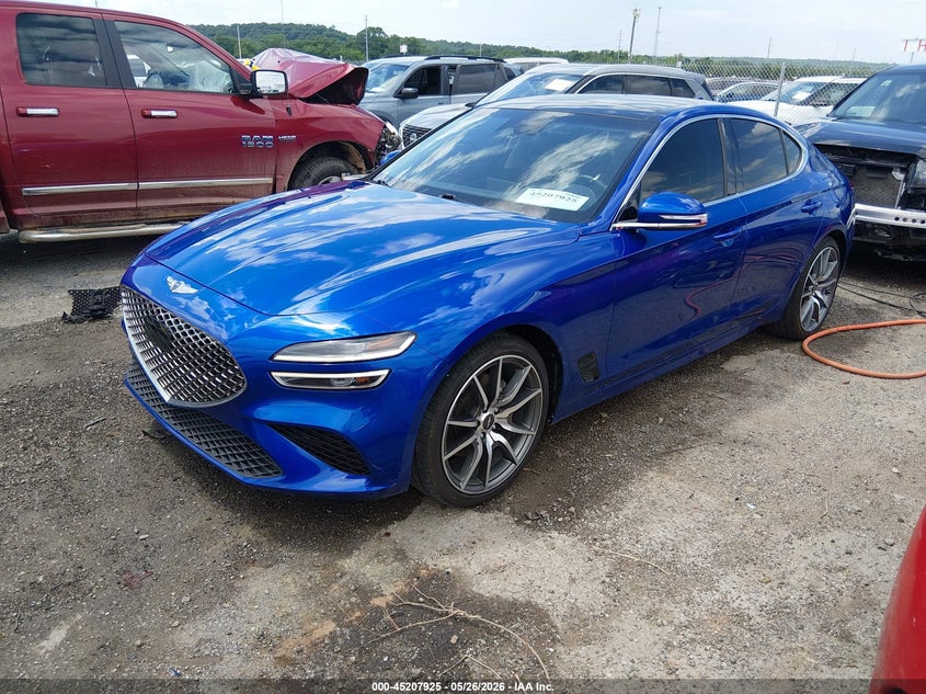 2022 Genesis G70 VIN KMTG34TA5NU102106 IAAI salvage auction — RIGHT SIDE, Salvage (Oklahoma), sold $7,800 on 2026-07-28 (photo 2)