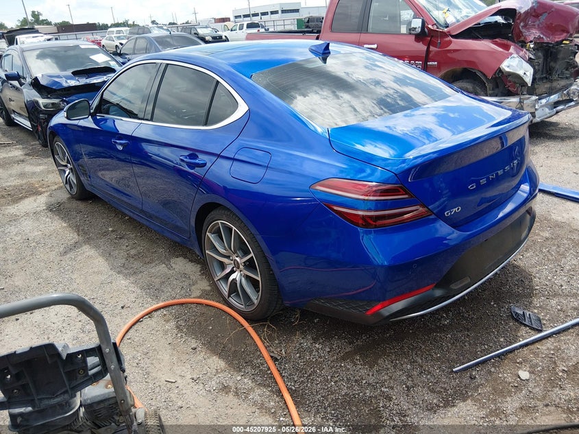 2022 Genesis G70 VIN KMTG34TA5NU102106 IAAI salvage auction — RIGHT SIDE, Salvage (Oklahoma), sold $7,800 on 2026-07-28 (photo 3)
