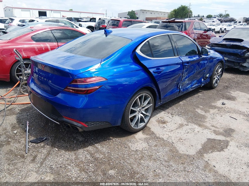 2022 Genesis G70 VIN KMTG34TA5NU102106 IAAI salvage auction — RIGHT SIDE, Salvage (Oklahoma), sold $7,800 on 2026-07-28 (photo 4)