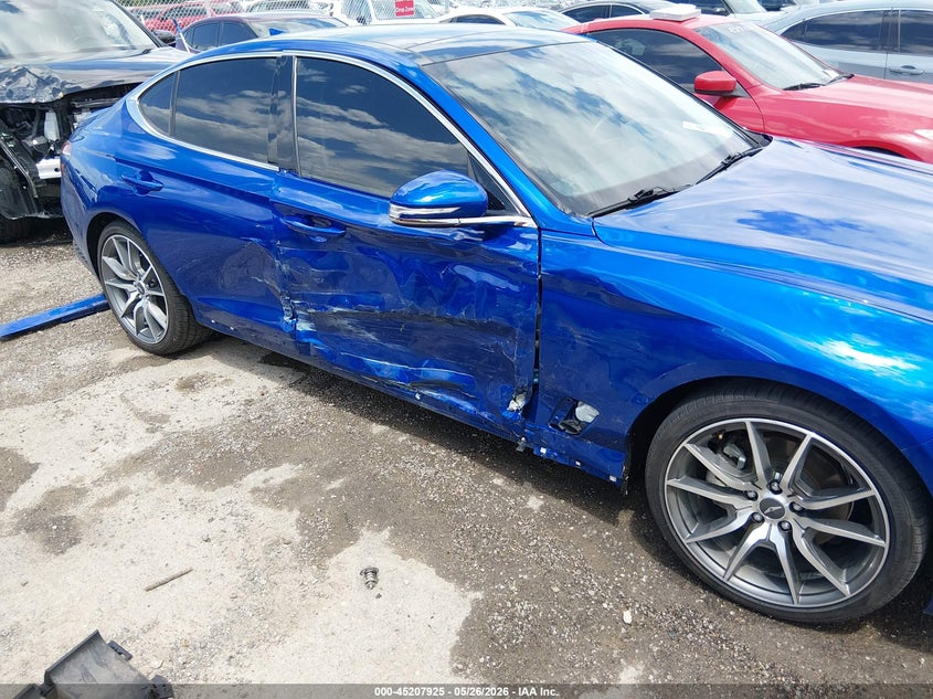 2022 Genesis G70 VIN KMTG34TA5NU102106 IAAI salvage auction — RIGHT SIDE, Salvage (Oklahoma), sold $7,800 on 2026-07-28 (photo 6)