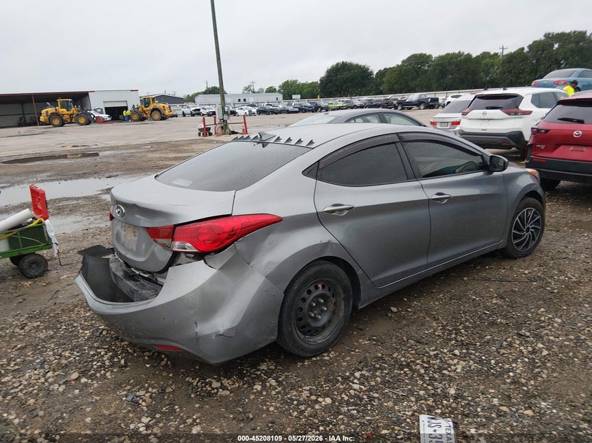 2012 Hyundai Elantra VIN KMHDH4AE4CU299481 IAAI salvage auction — REAR END, Original (Texas), sold $450 on 2026-07-28 (photo 4)