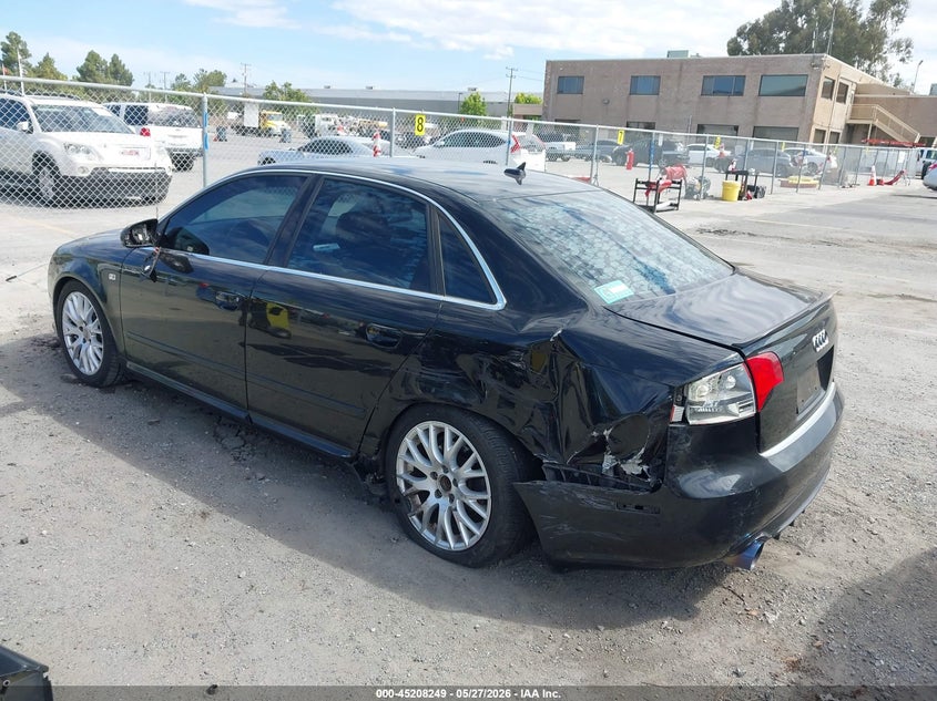 2008 Audi A4 VIN WAUDF78E58A139777 IAAI salvage auction — REAR END, Salvage (California), sold $375 on 2026-07-06 (photo 3)
