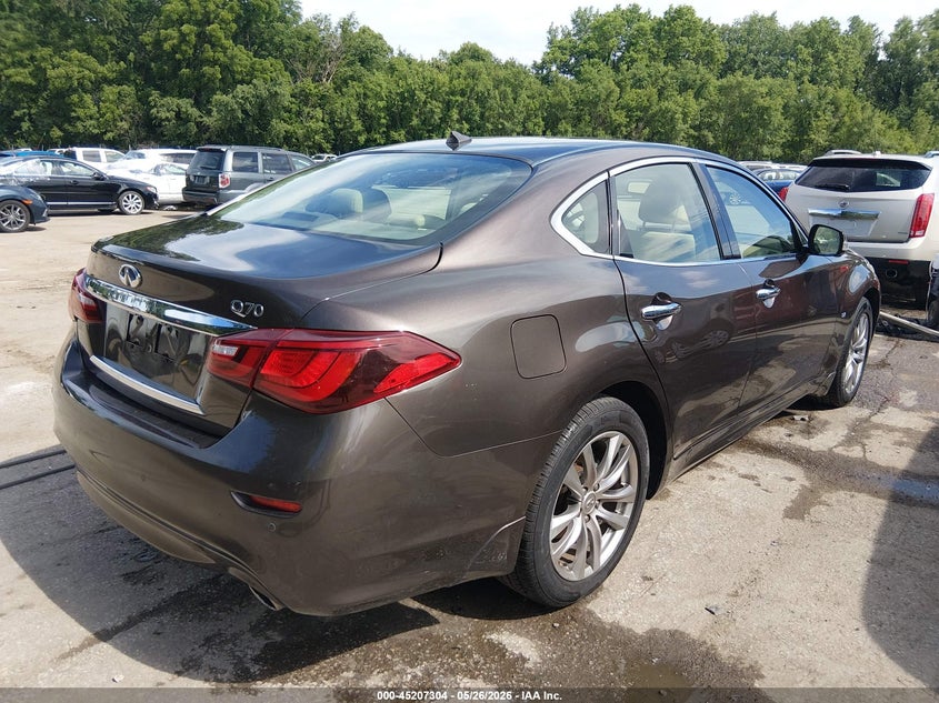 2015 Infiniti Q70 VIN JN1BY1AP6FM541108 IAAI salvage auction — LEFT REAR, Salvage (Kansas), sold $525 on 2026-07-29 (photo 4)