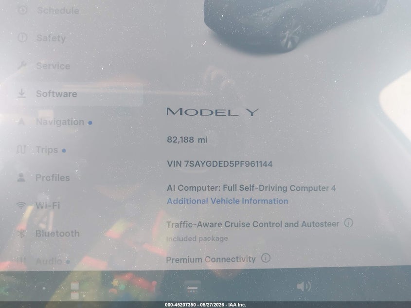 2023 Tesla Model y VIN 7SAYGDED5PF961144 IAAI salvage auction — REAR END, Salvage Title, sold $11,675 on 2026-07-07 (photo 7)