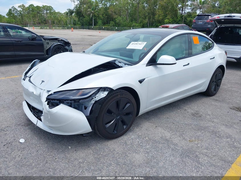 2026 Tesla Model 3 VIN 5YJ3E1EA2TF173305 IAAI salvage auction — FRONT END, Salvage Title, sold $18,600 on 2026-07-30 (photo 2)