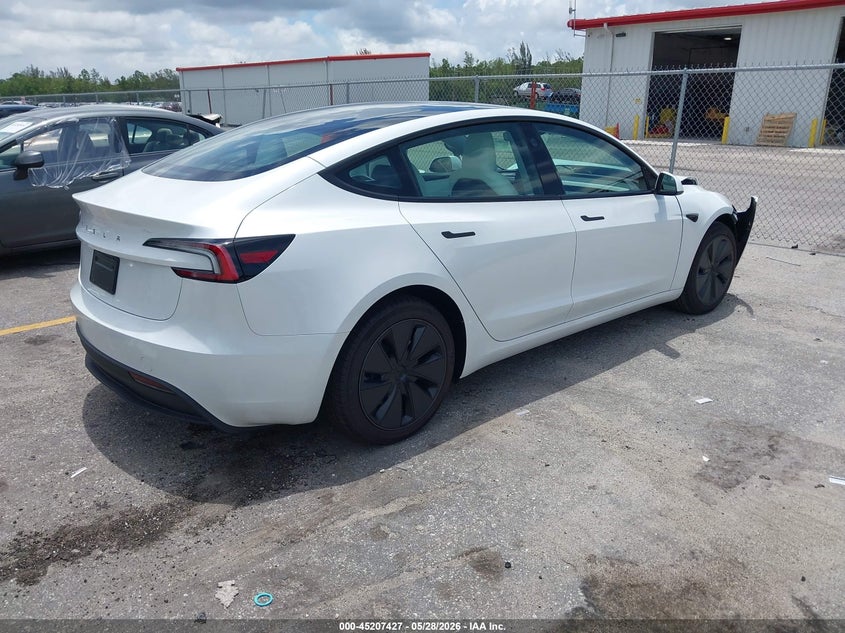 2026 Tesla Model 3 VIN 5YJ3E1EA2TF173305 IAAI salvage auction — FRONT END, Salvage Title, sold $18,600 on 2026-07-30 (photo 4)