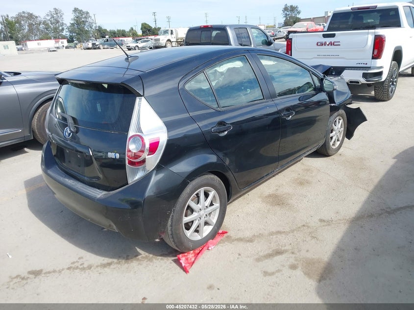 2012 Toyota Prius c VIN JTDKDTB31C1012209 IAAI salvage auction — RIGHT FRONT, Salvage Title, sold $575 on 2026-07-29 (photo 4)