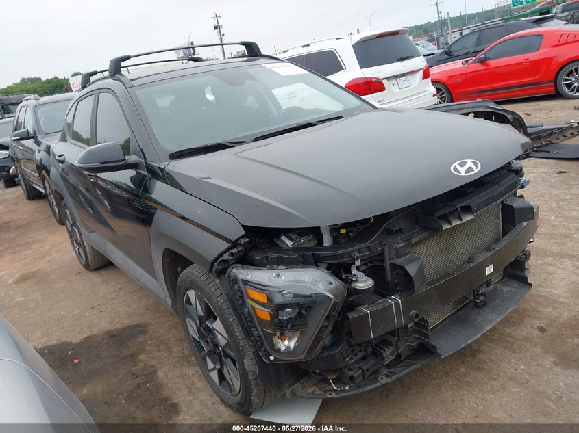 2025 Hyundai Kona VIN KM8HC3ABXSU223780 IAAI salvage auction — FRONT & REAR, Salvage (Oklahoma), sold $5,900 on 2026-07-22 (photo 1)