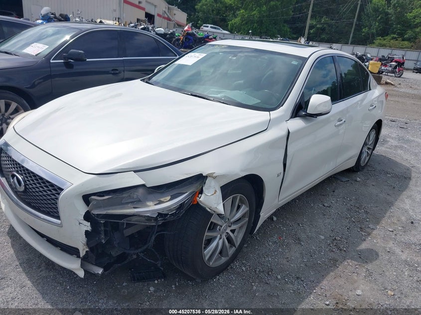 2015 Infiniti Q50 VIN JN1BV7AP5FM344099 IAAI salvage auction — LEFT FRONT, Salvage Title, sold $1,100 on 2026-07-28 (photo 2)