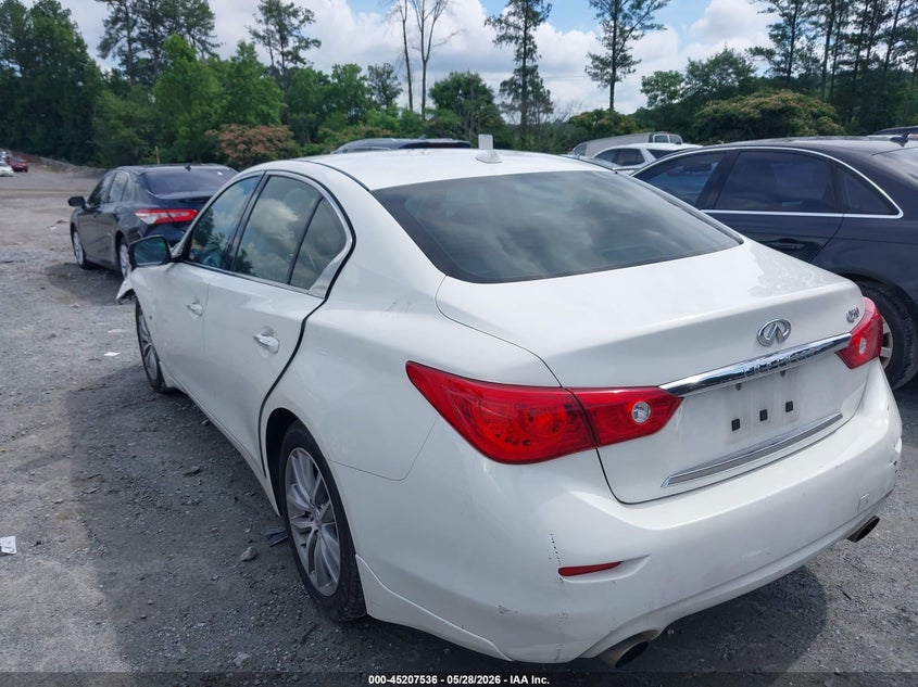 2015 Infiniti Q50 VIN JN1BV7AP5FM344099 IAAI salvage auction — LEFT FRONT, Salvage Title, sold $1,100 on 2026-07-28 (photo 3)