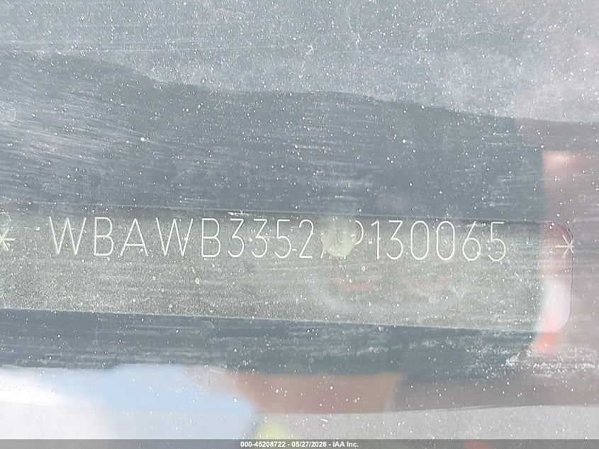 2007 BMW 3 series VIN WBAWB33527P130065 IAAI salvage auction — LEFT SIDE, Clear (Indiana), sold $225 on 2026-07-23 (photo 9)
