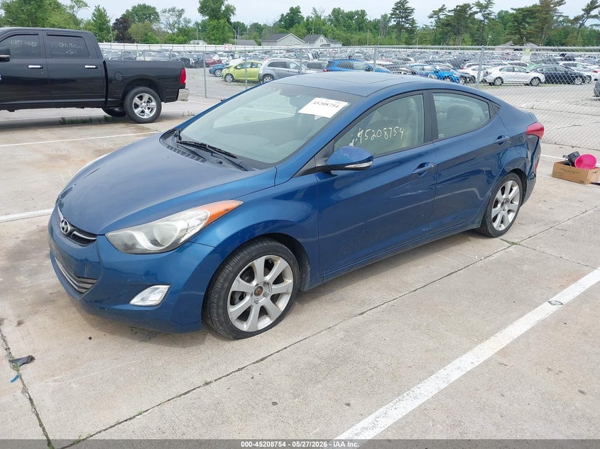 2013 Hyundai Elantra VIN KMHDH4AE2DU975296 IAAI salvage auction — SIDE, Salvage Title, sold $550 on 2026-07-24 (photo 2)