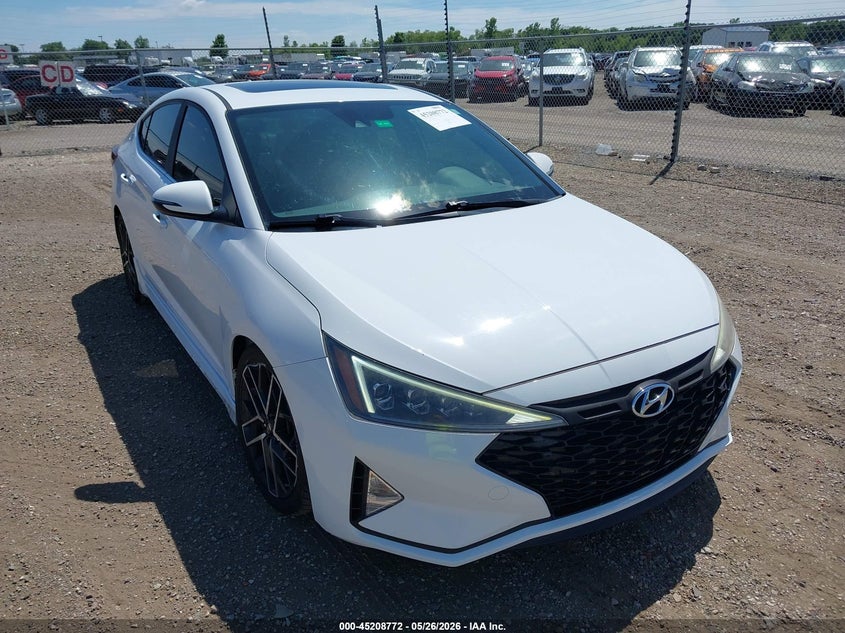 2019 Hyundai Elantra VIN KMHD04LB4KU811197 IAAI salvage auction — RIGHT FRONT, Salvage (Illinois), sold $2,500 on 2026-07-08 (photo 1)