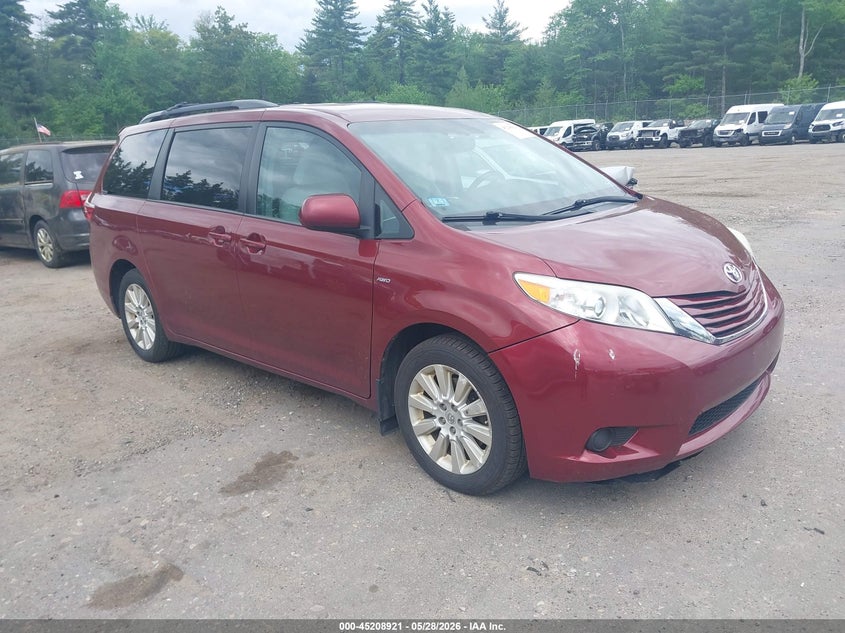 2016 Toyota Sienna VIN 5TDJK3DC8GS137926 IAAI salvage auction — REAR END, Salvage Title, sold $3,650 on 2026-07-24 (photo 1)