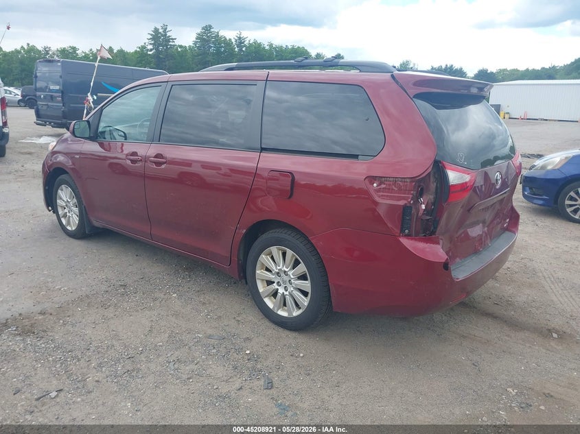 2016 Toyota Sienna VIN 5TDJK3DC8GS137926 IAAI salvage auction — REAR END, Salvage Title, sold $3,650 on 2026-07-24 (photo 3)