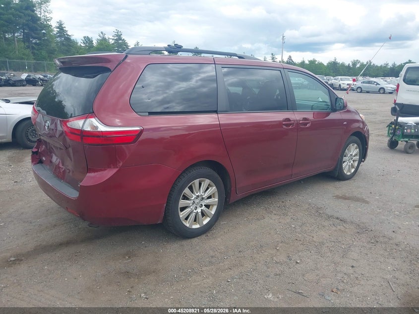 2016 Toyota Sienna VIN 5TDJK3DC8GS137926 IAAI salvage auction — REAR END, Salvage Title, sold $3,650 on 2026-07-24 (photo 4)