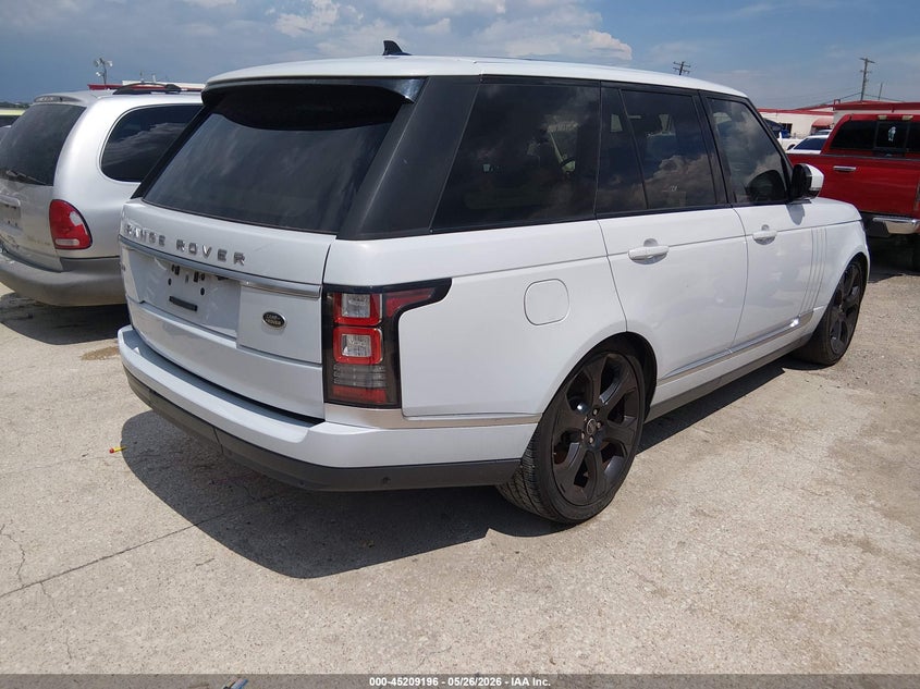 2016 Land rover RANGE ROVER VIN SALGS2KF9GA258410 IAAI salvage auction — NORMAL WEAR, Original (Texas), sold $3,350 on 2026-07-29 (photo 4)