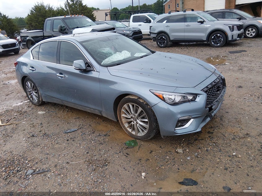 2018 Infiniti Q50 VIN JN1EV7AR2JM442031 IAAI salvage auction — FRONT END, Salvage (North Carolina), sold $4,100 on 2026-07-20 (photo 1)