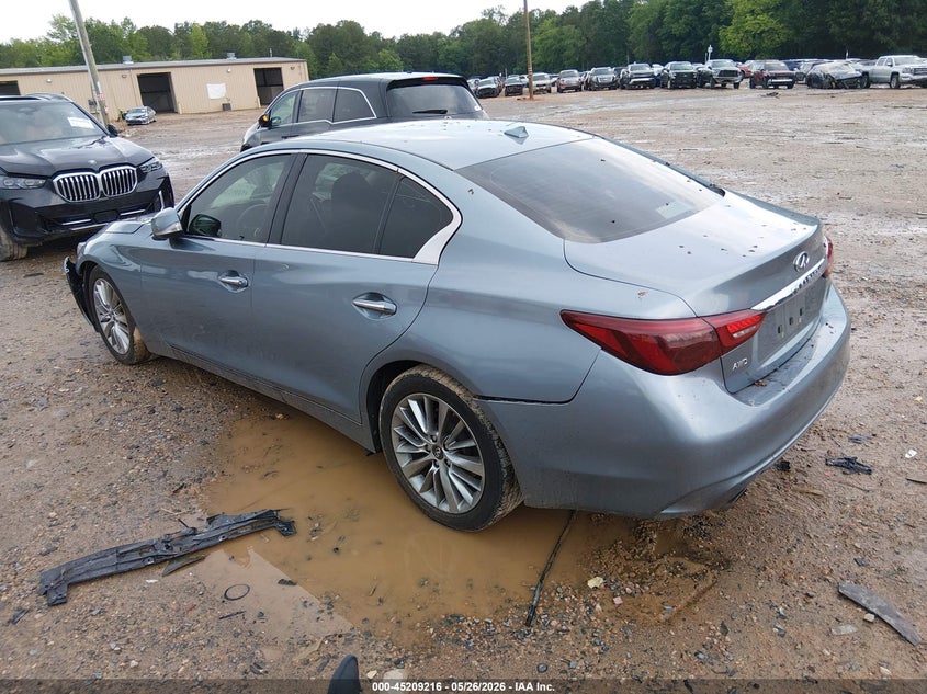 2018 Infiniti Q50 VIN JN1EV7AR2JM442031 IAAI salvage auction — FRONT END, Salvage (North Carolina), sold $4,100 on 2026-07-20 (photo 3)