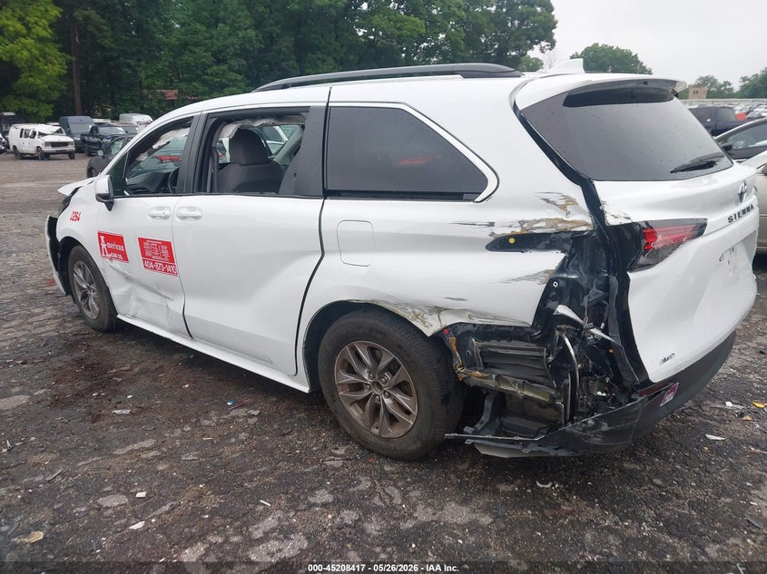 2022 Toyota Sienna VIN 5TDKSKFCXNS044043 IAAI salvage auction — FRONT & REAR, Salvage (Georgia), sold $5,400 on 2026-07-22 (photo 3)