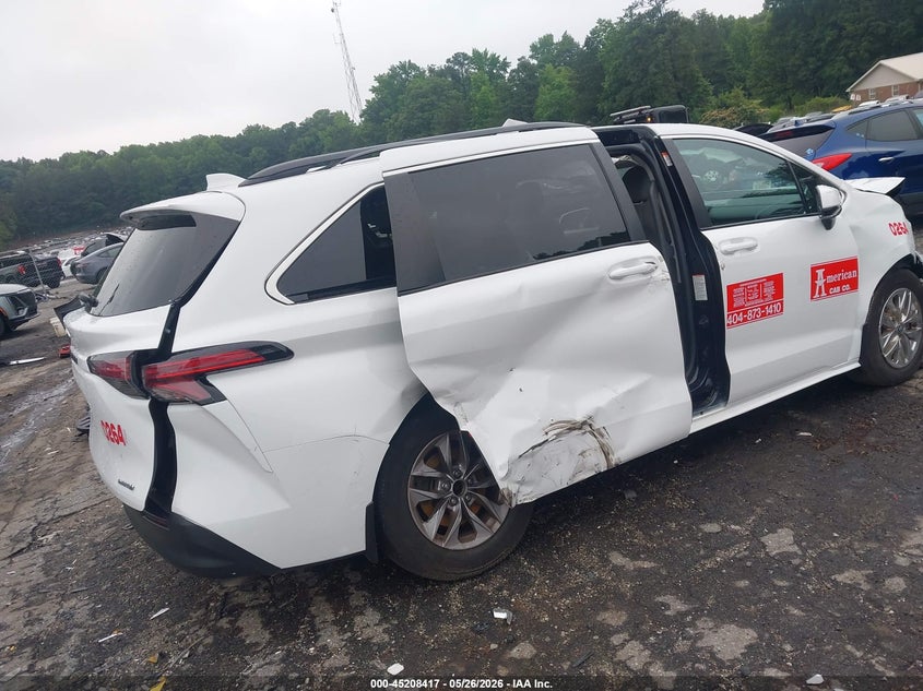 2022 Toyota Sienna VIN 5TDKSKFCXNS044043 IAAI salvage auction — FRONT & REAR, Salvage (Georgia), sold $5,400 on 2026-07-22 (photo 4)