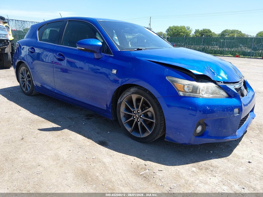 2012 Lexus Ct VIN JTHKD5BH1C2074810 IAAI salvage auction — FRONT END, Salvage Title, sold $1,050 on 2026-07-17 (photo 1)