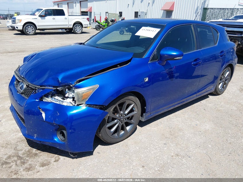 2012 Lexus Ct VIN JTHKD5BH1C2074810 IAAI salvage auction — FRONT END, Salvage Title, sold $1,050 on 2026-07-17 (photo 2)