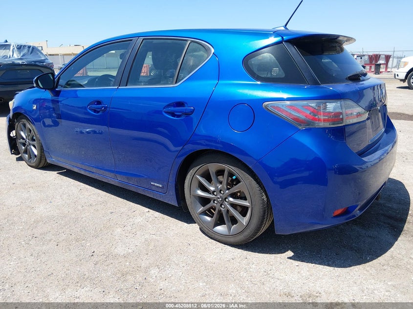 2012 Lexus Ct VIN JTHKD5BH1C2074810 IAAI salvage auction — FRONT END, Salvage Title, sold $1,050 on 2026-07-17 (photo 3)