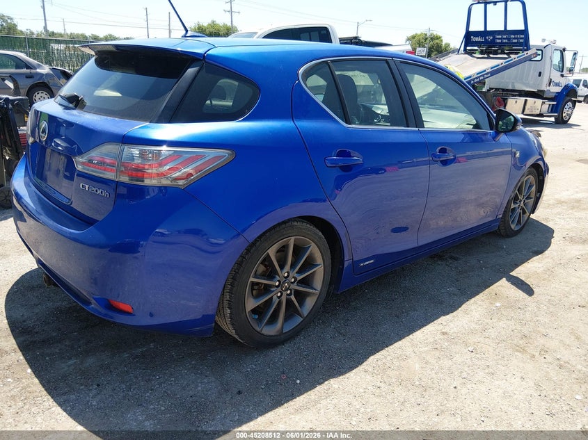 2012 Lexus Ct VIN JTHKD5BH1C2074810 IAAI salvage auction — FRONT END, Salvage Title, sold $1,050 on 2026-07-17 (photo 4)