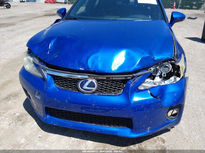 2012 Lexus Ct VIN JTHKD5BH1C2074810 IAAI salvage auction — FRONT END, Salvage Title, sold $1,050 on 2026-07-17 (photo 6)