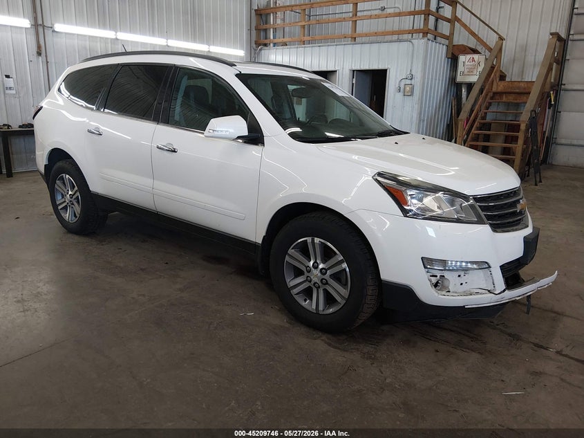 2015 Chevrolet Traverse VIN 1GNKVHKD5FJ288472 IAAI salvage auction — FRONT END, Prior Salvage (Minnesota), sold $550 on 2026-07-09 (photo 1)