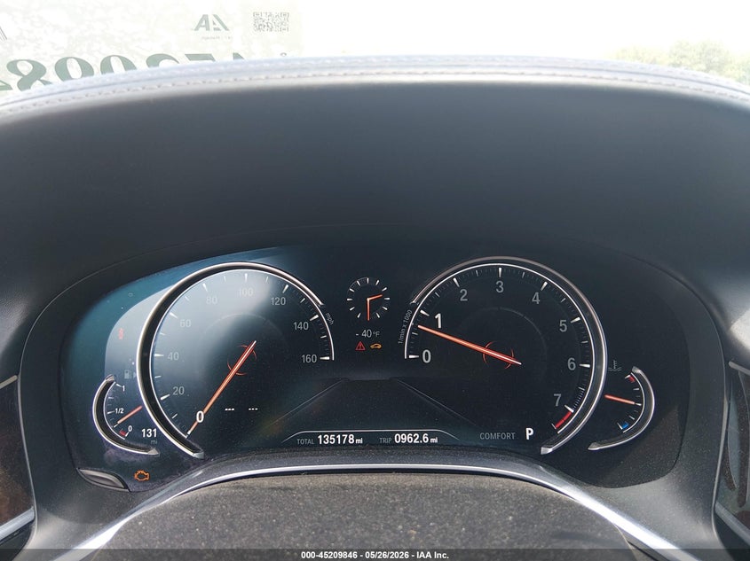 2016 BMW 7er VIN WBA7F2C50GG416788 IAAI salvage auction — FRONT END, Salvage (North Carolina), sold $5,900 on 2026-07-22 (photo 7)