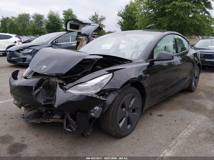 2022 Tesla Model 3 VIN 5YJ3E1EA1NF336819 IAAI salvage auction — FRONT END, Salvage (New Jersey), sold $6,500 on 2026-08-02 (photo 2)