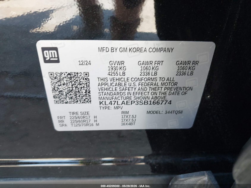 2025 Buick Envista VIN KL47LAEP3SB166774 IAAI salvage auction — RIGHT SIDE, Salvage Title, sold $8,950 on 2026-08-20 (photo 9)