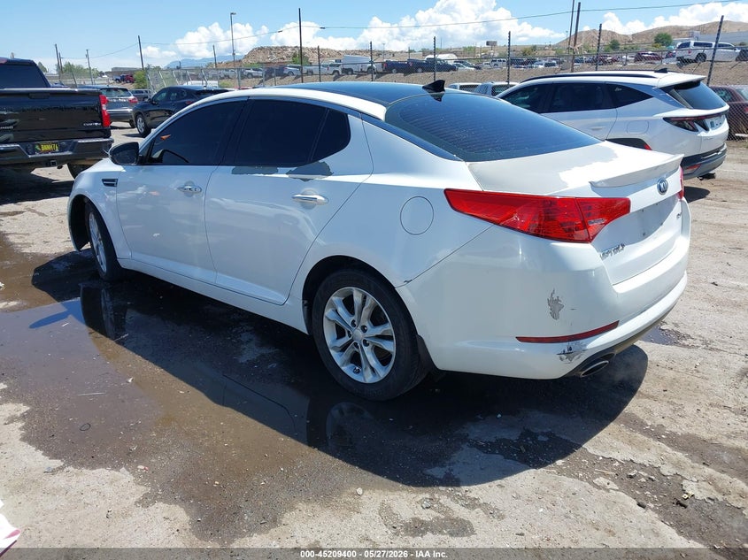 2013 Kia Optima VIN 5XXGN4A70DG179289 IAAI salvage auction — LEFT FRONT, Salvage Title, sold $1,100 on 2026-07-13 (photo 3)