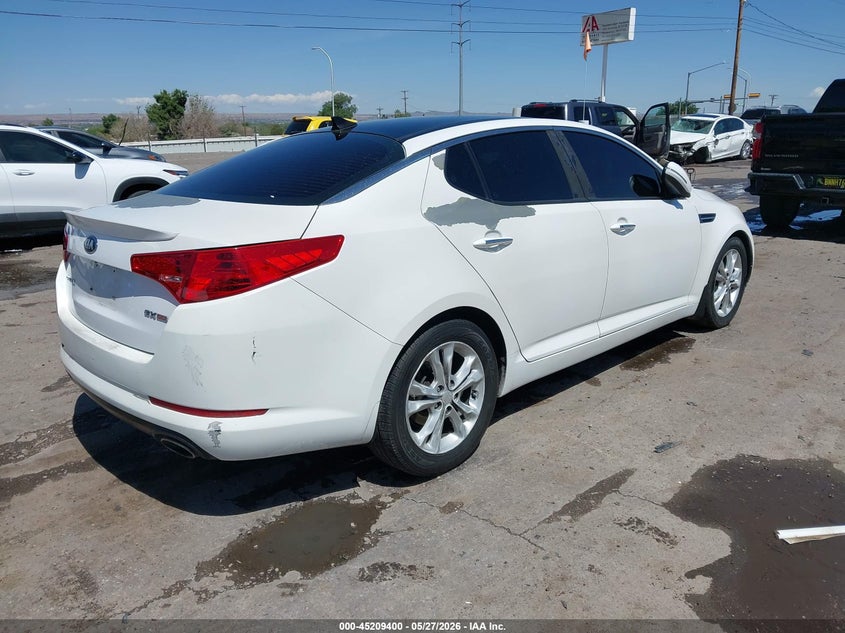 2013 Kia Optima VIN 5XXGN4A70DG179289 IAAI salvage auction — LEFT FRONT, Salvage Title, sold $1,100 on 2026-07-13 (photo 4)