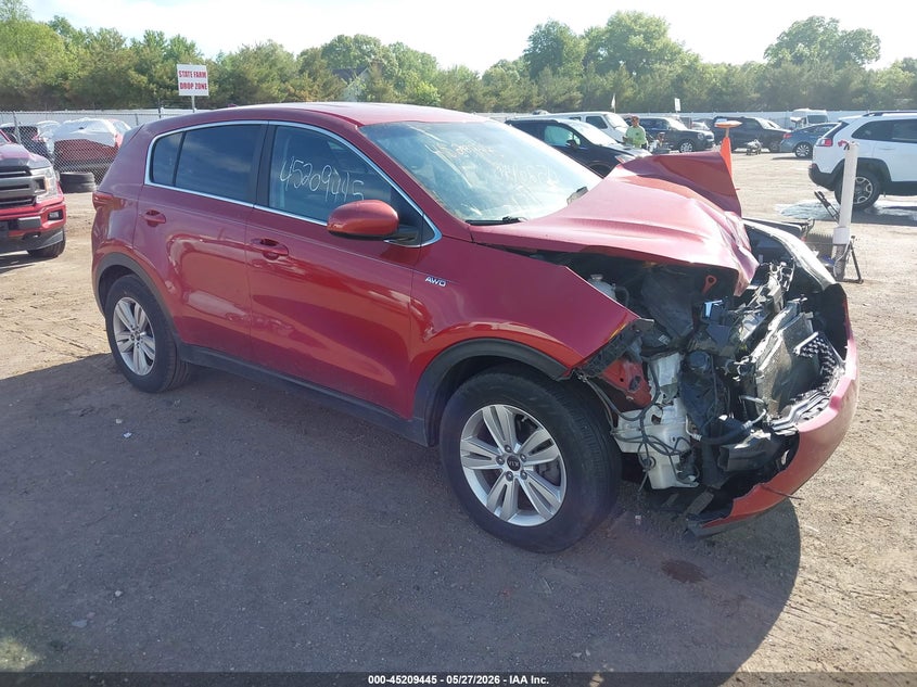 2019 Kia Sportage VIN KNDPMCAC4K7509239 IAAI salvage auction — FRONT END, Salvage Title, sold $1,000 on 2026-07-09 (photo 1)